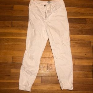 Forever 21 ripped white jeans